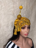 Sunshine Yellow Crystal Hat / W Oversized Hat Pin