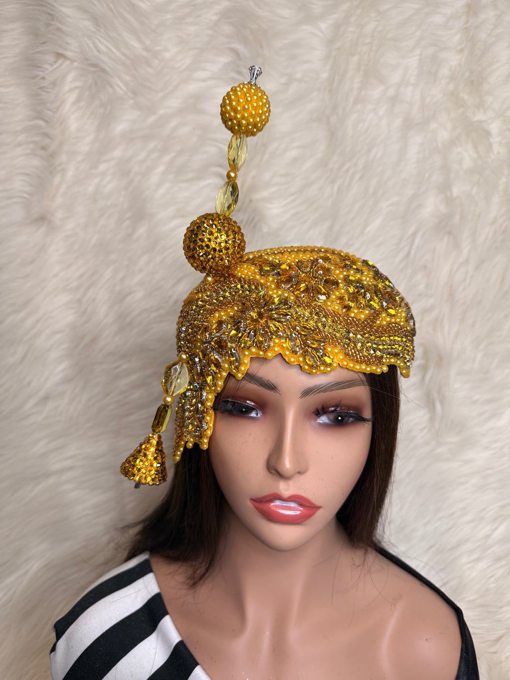Sunshine Yellow Crystal Hat / W Oversized Hat Pin