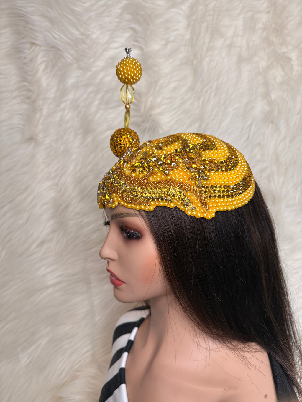 Sunshine Yellow Crystal Hat / W Oversized Hat Pin