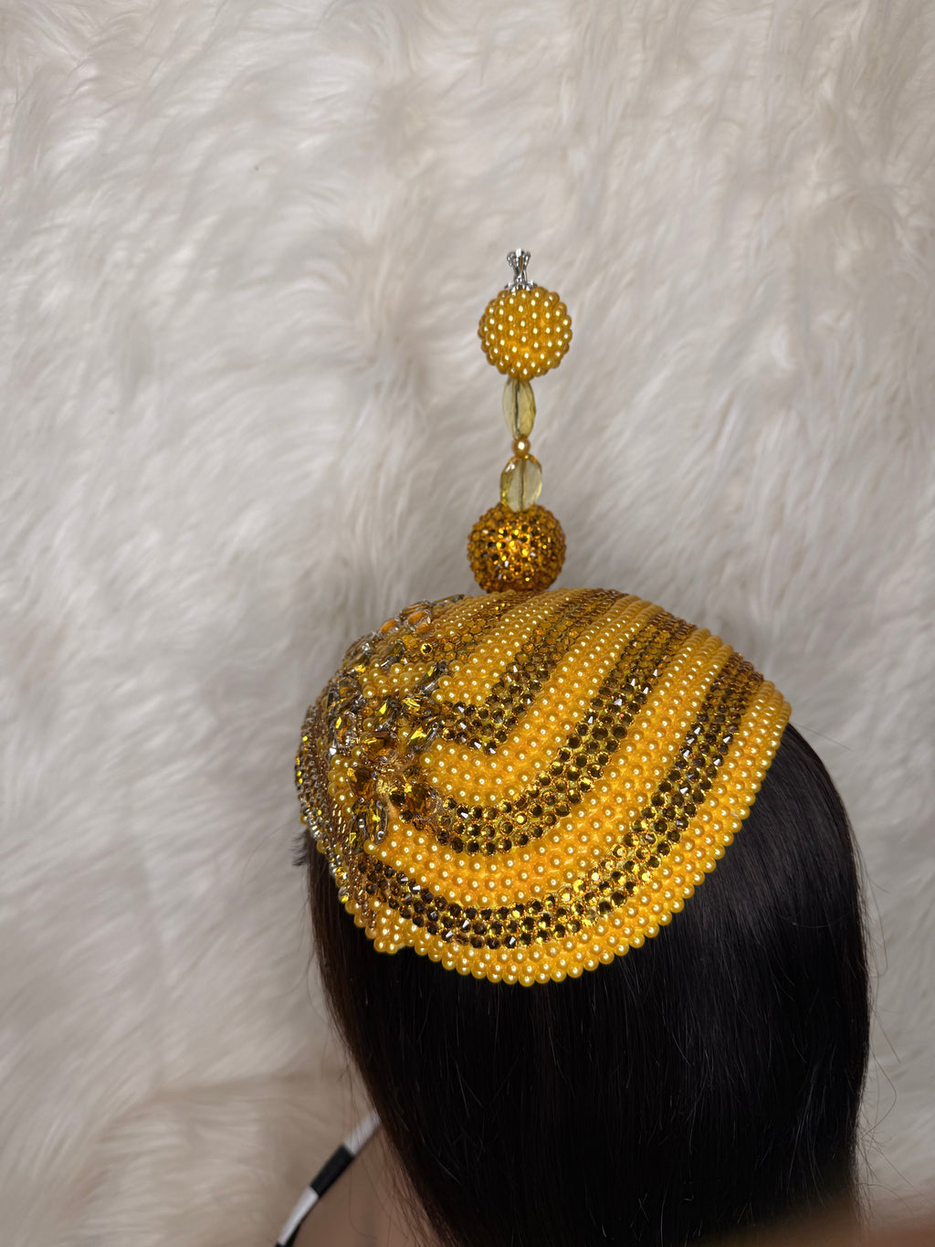 Sunshine Yellow Crystal Hat / W Oversized Hat Pin