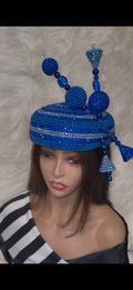 Royal Blue Crystal / Pearls / W 2 Oversized Hat Pins