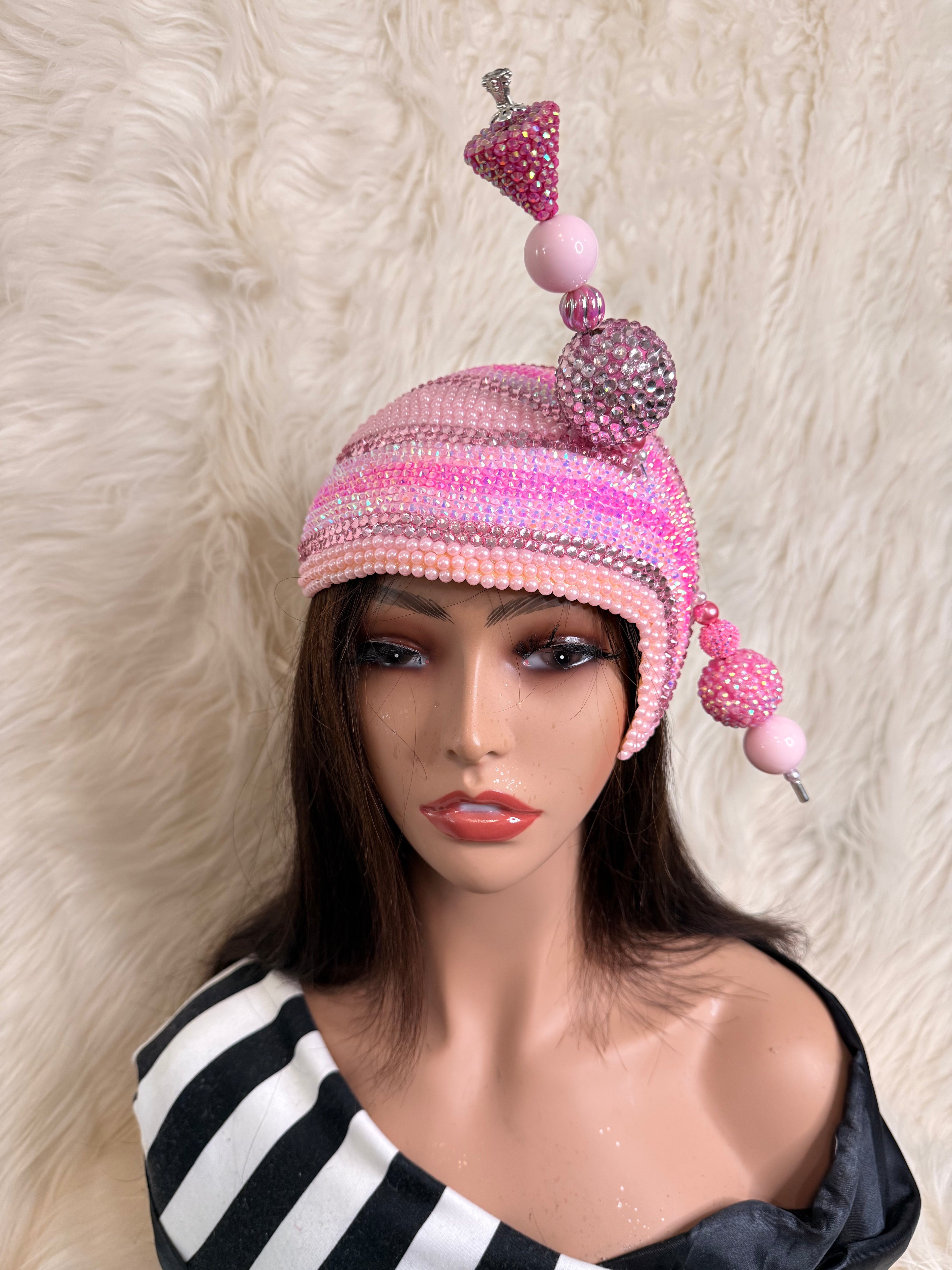 Baby Pink Teardrop Crystal Hat / Oversized Hat Pin