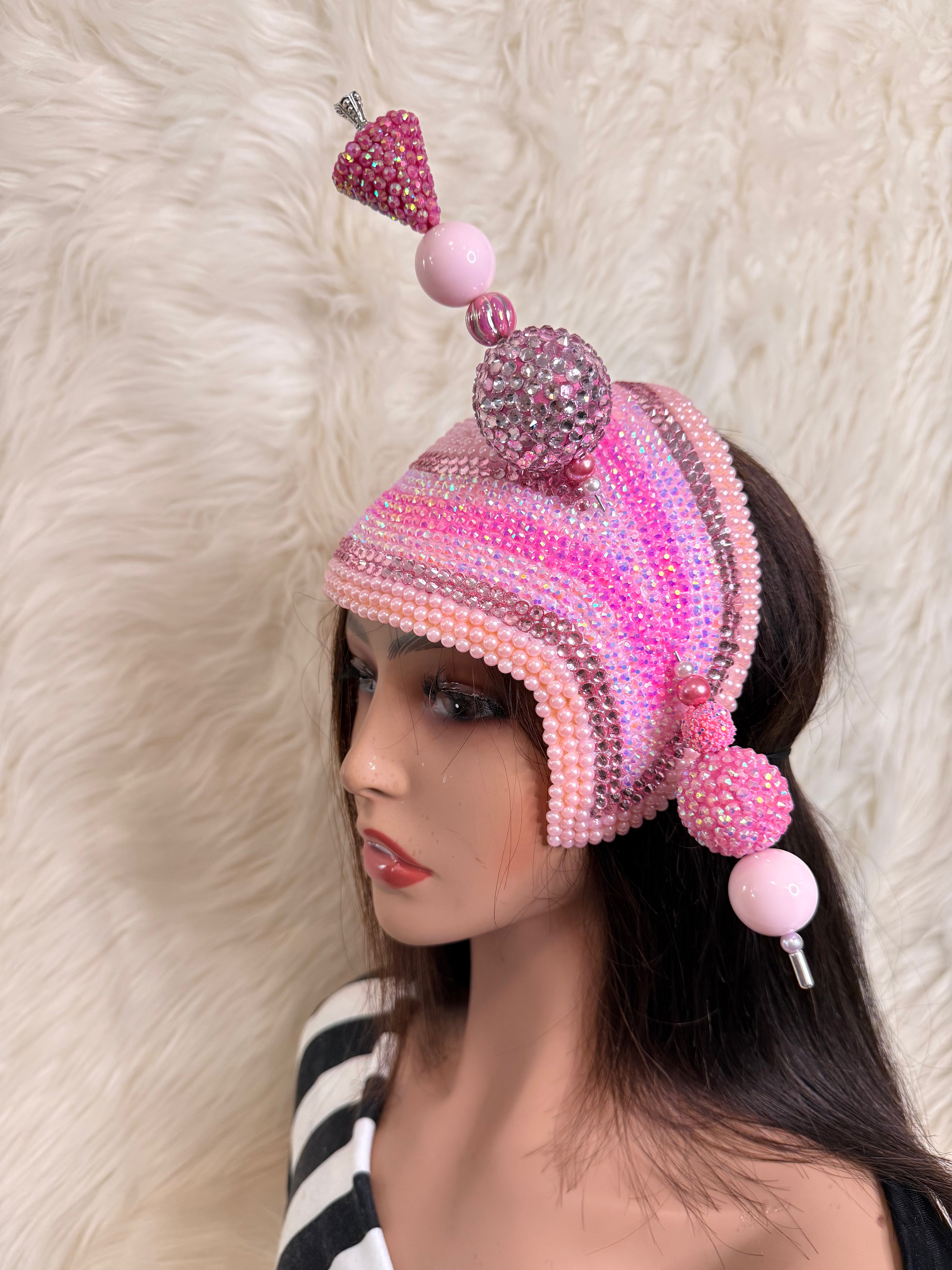Baby Pink Teardrop Crystal Hat / Oversized Hat Pin