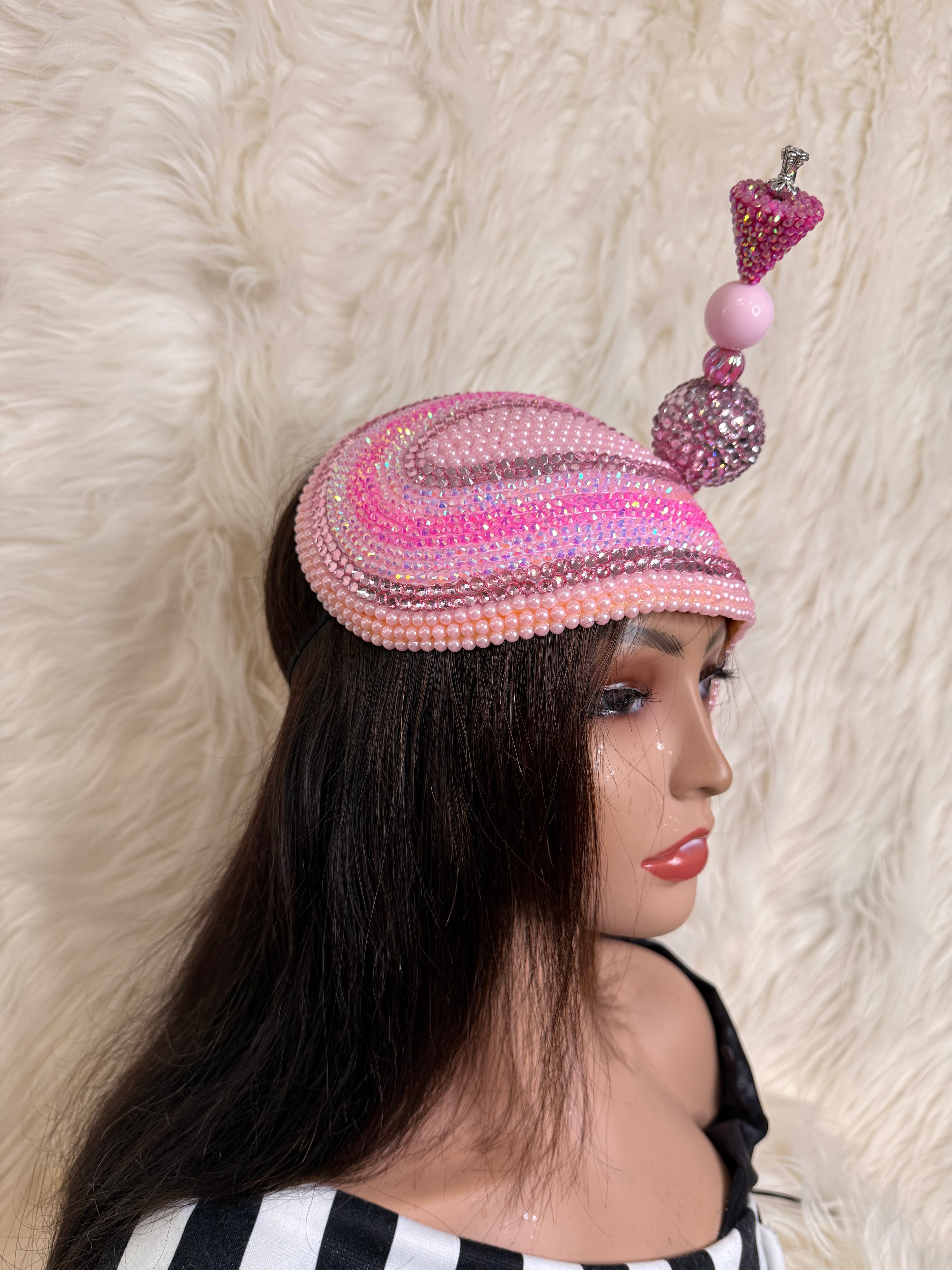 Baby Pink Teardrop Crystal Hat / Oversized Hat Pin
