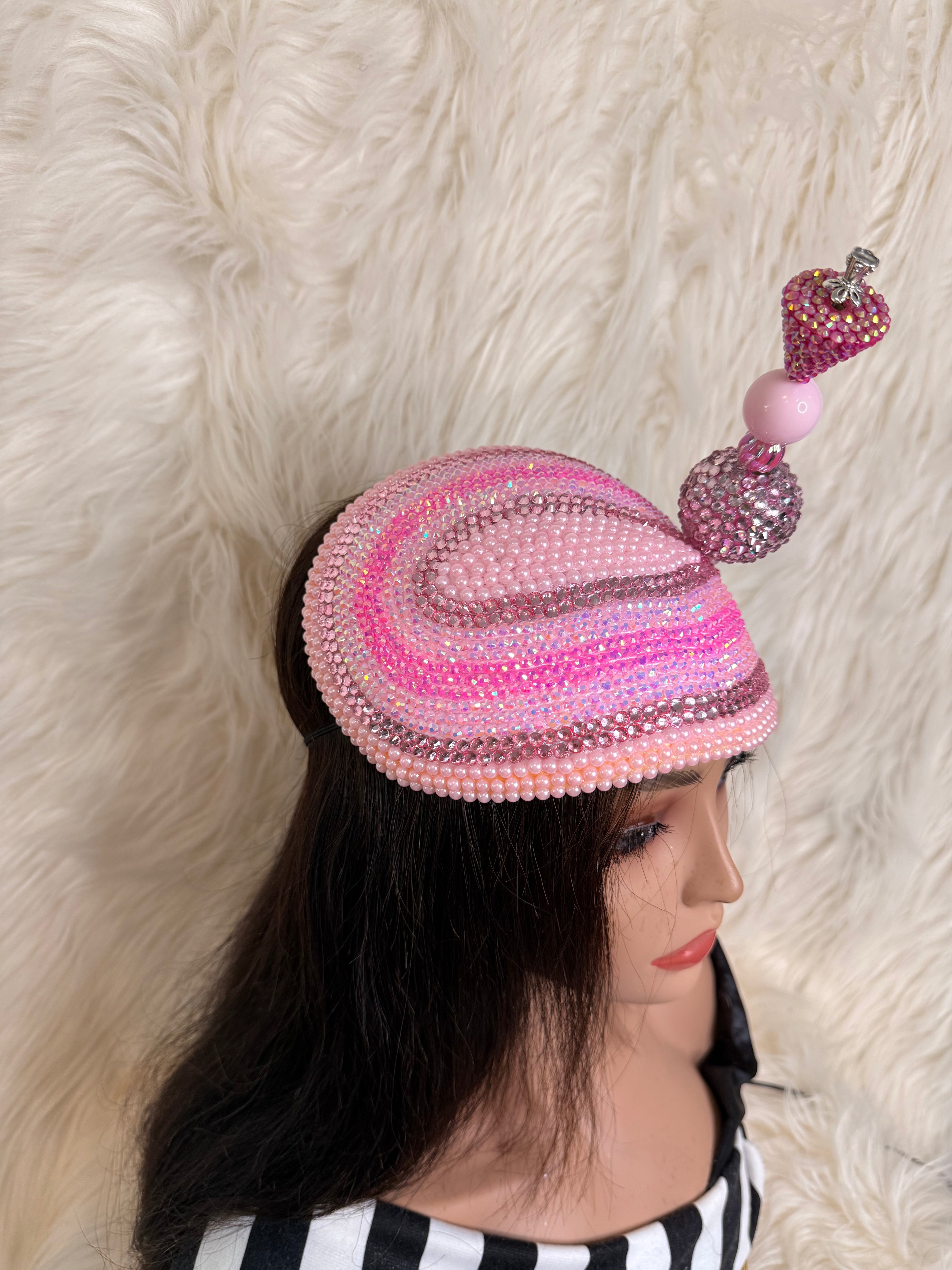 Baby Pink Teardrop Crystal Hat / Oversized Hat Pin