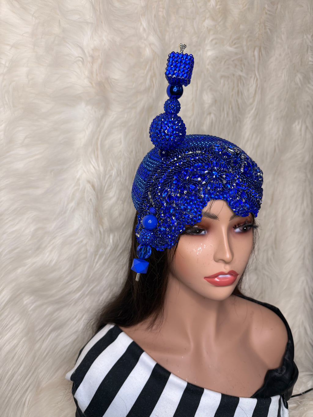 Royal Blue crystal /W Oversized Hat Pin