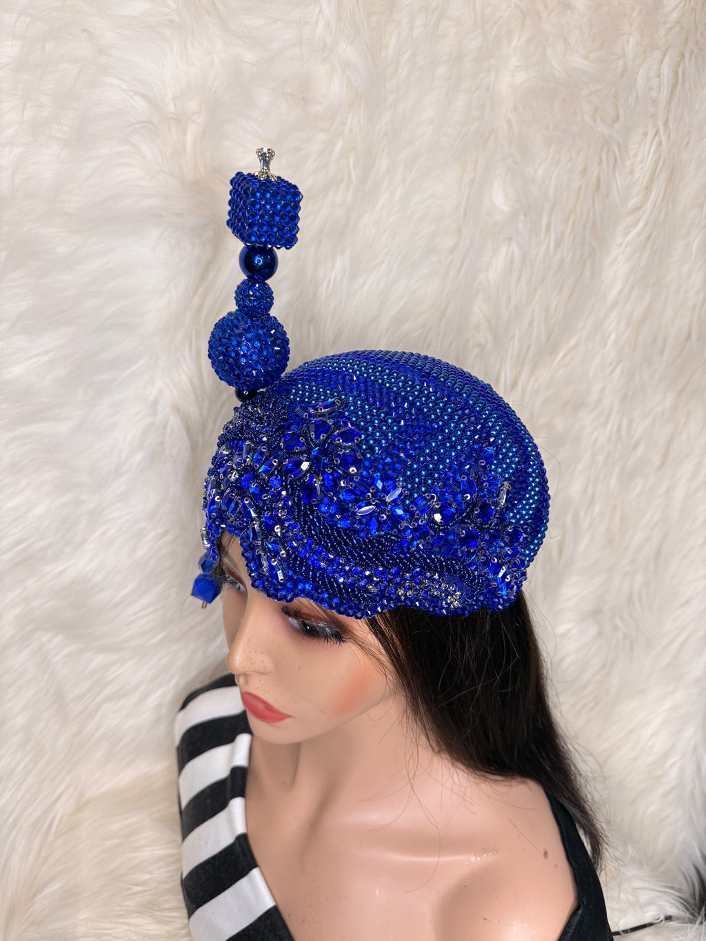 Royal Blue crystal /W Oversized Hat Pin