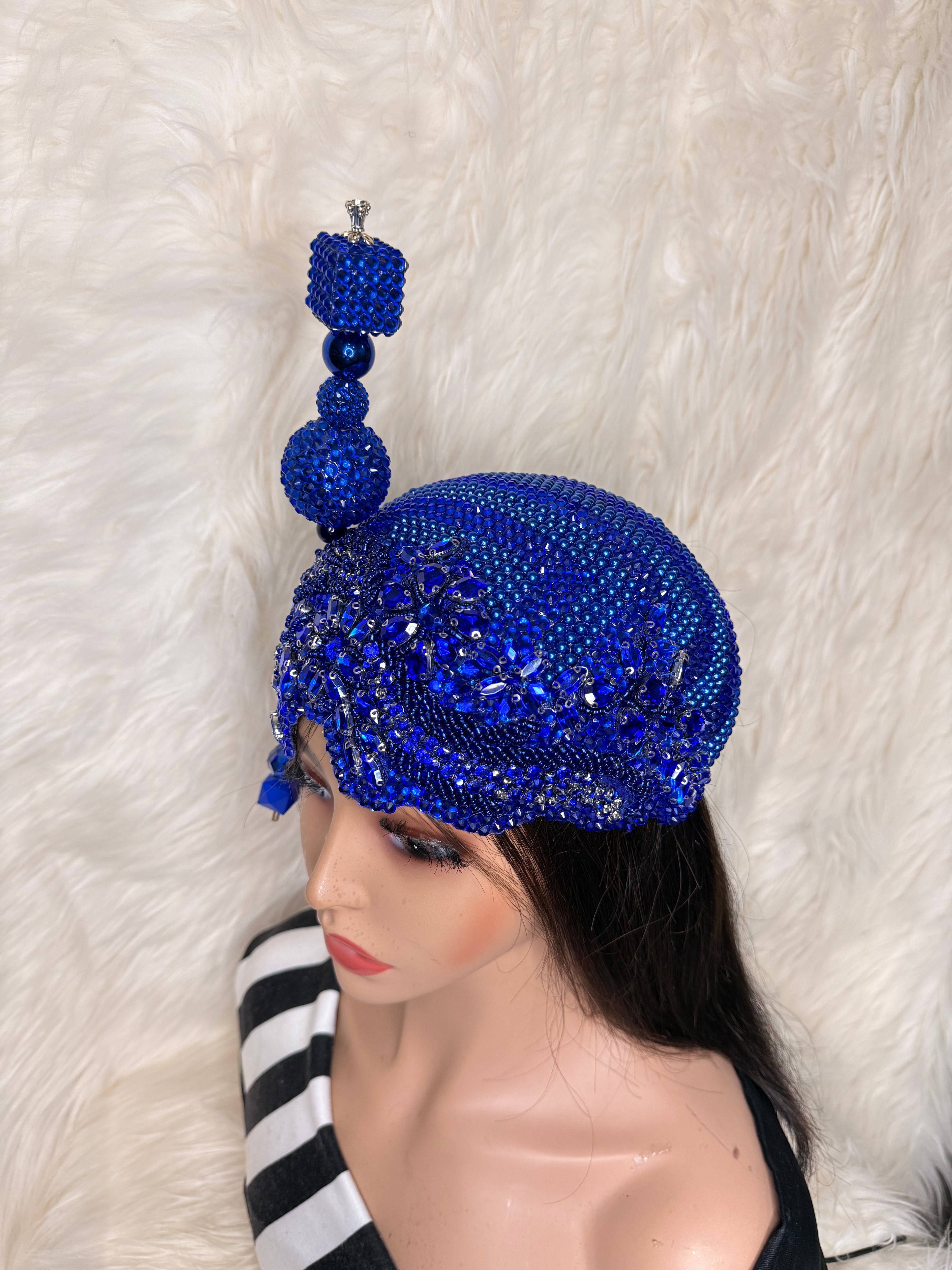 Royal Blue crystal /W Oversized Hat Pin