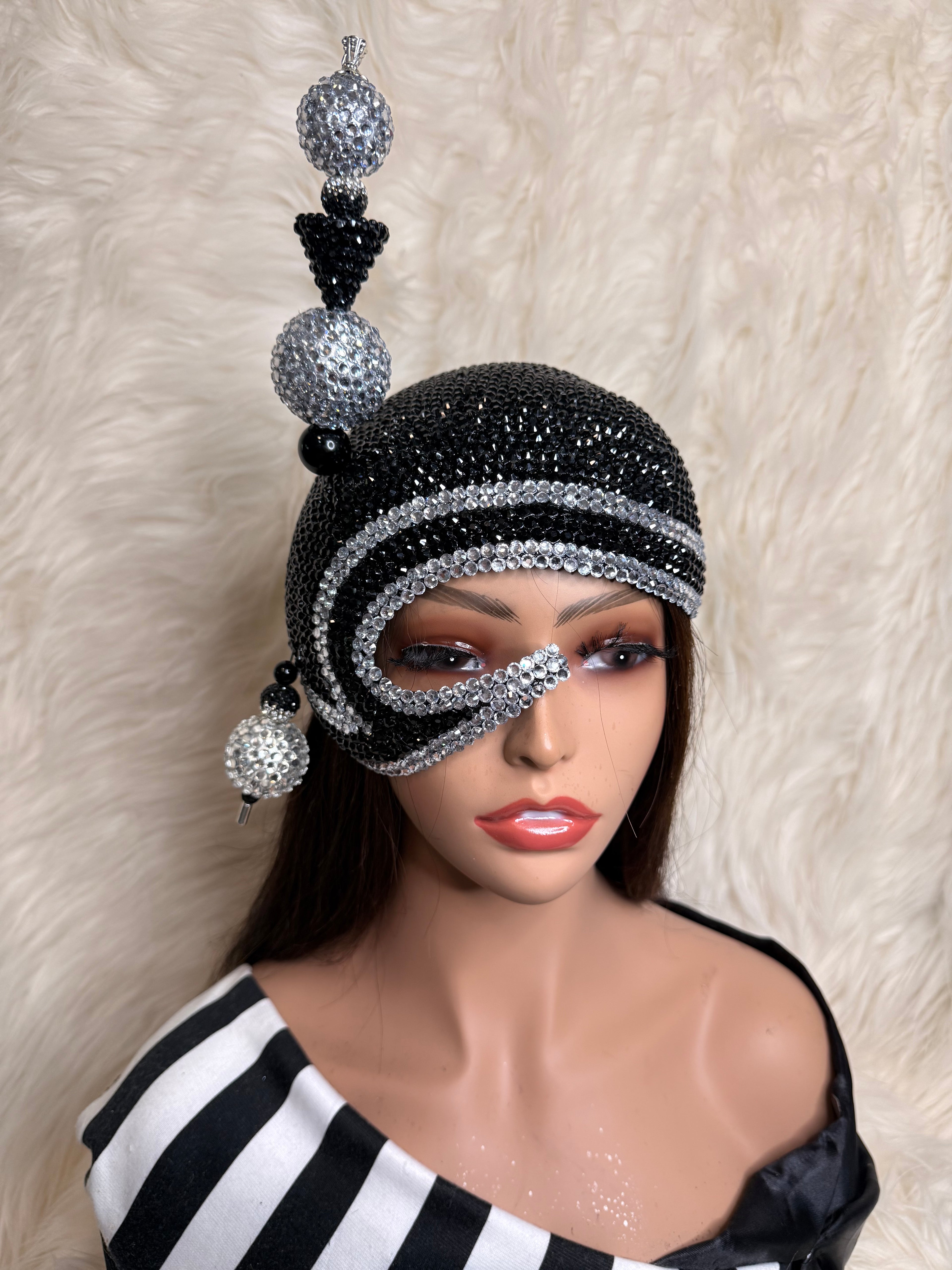 Black & Silver Eagle's Eye / W Oversized Hat Pin