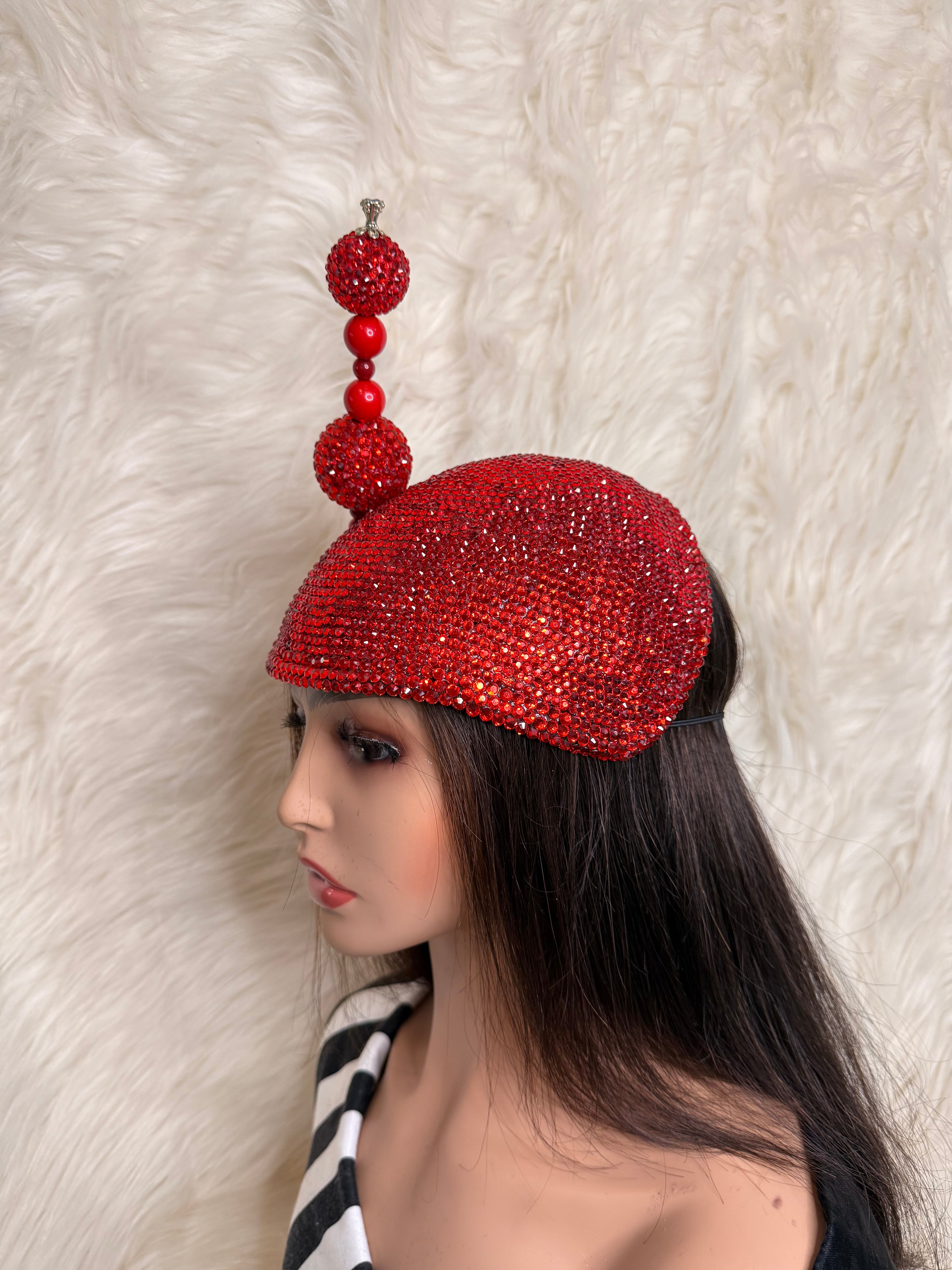 Red Crystal  3/4 Hat / Oversized Hat Pin