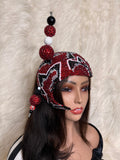 Red / Black / Silver / White crystal hat / W Oversized Hat Pin