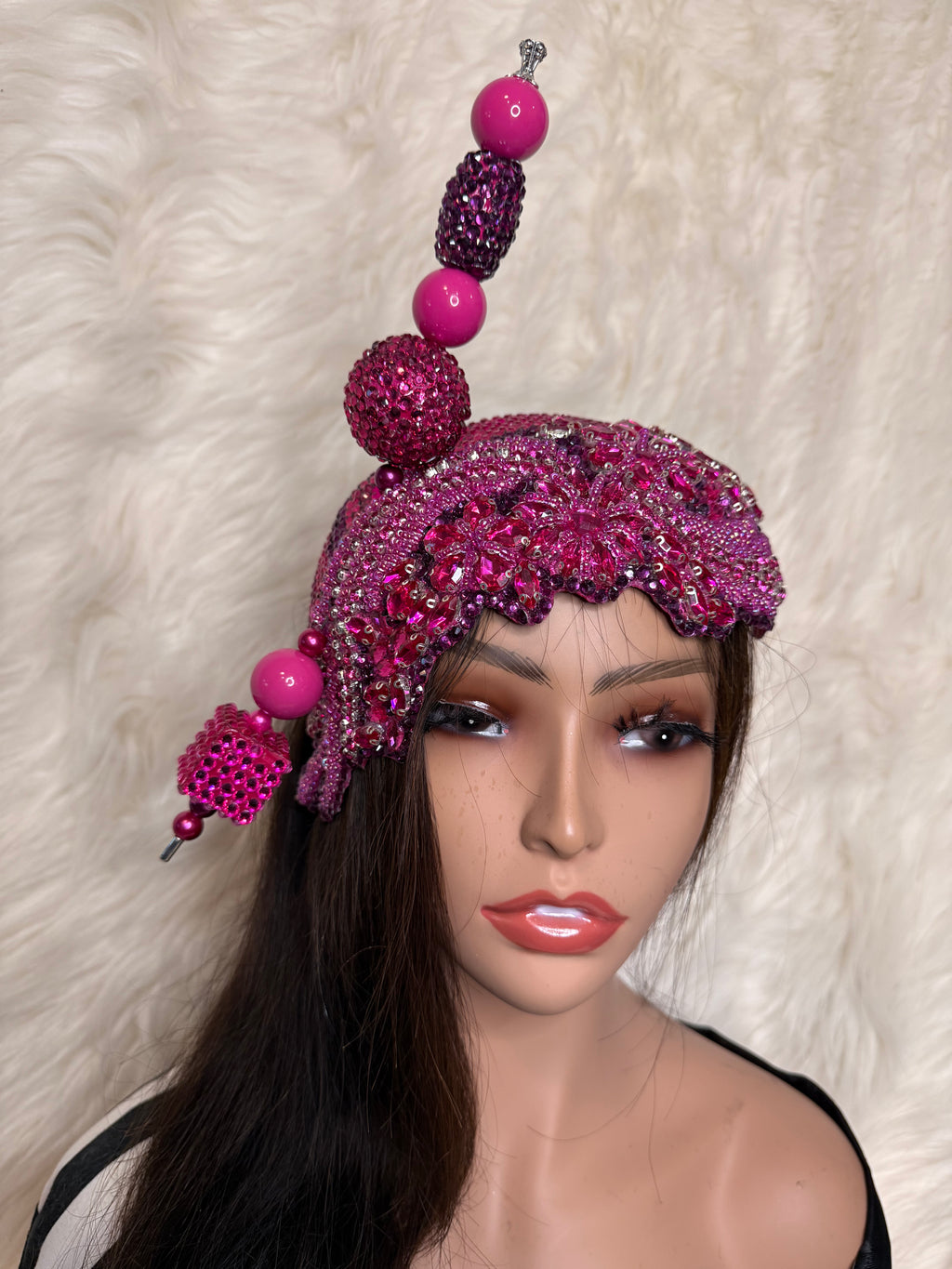 Hot Pink Crystal / W Oversized Hat Pin