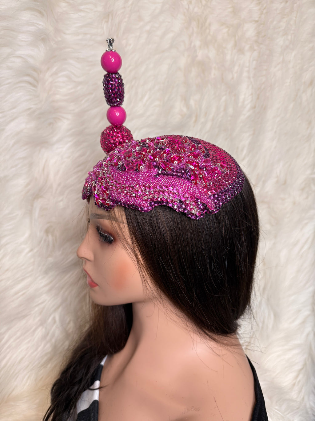 Hot Pink Crystal / W Oversized Hat Pin