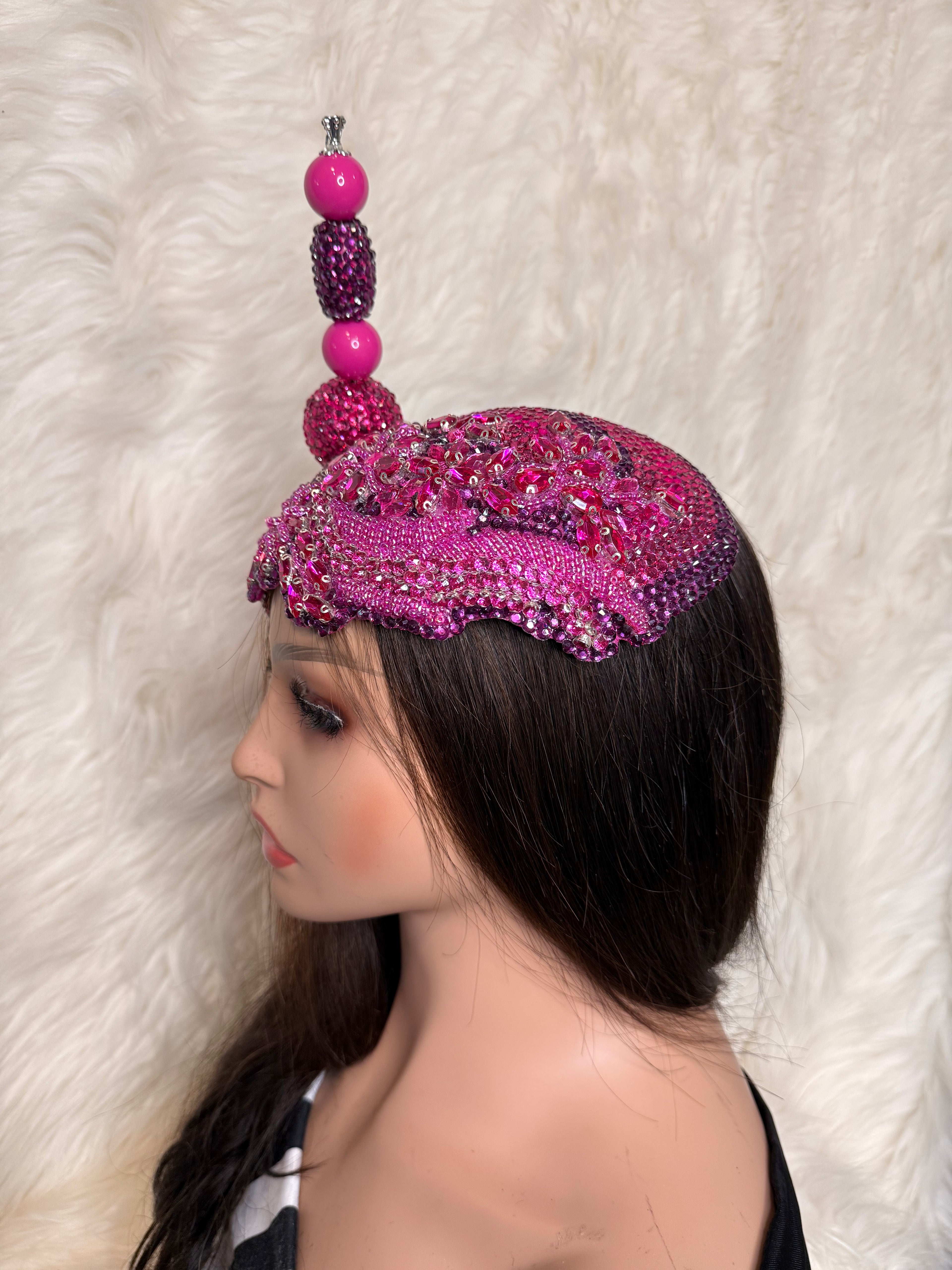 Hot Pink Crystal / W Oversized Hat Pin