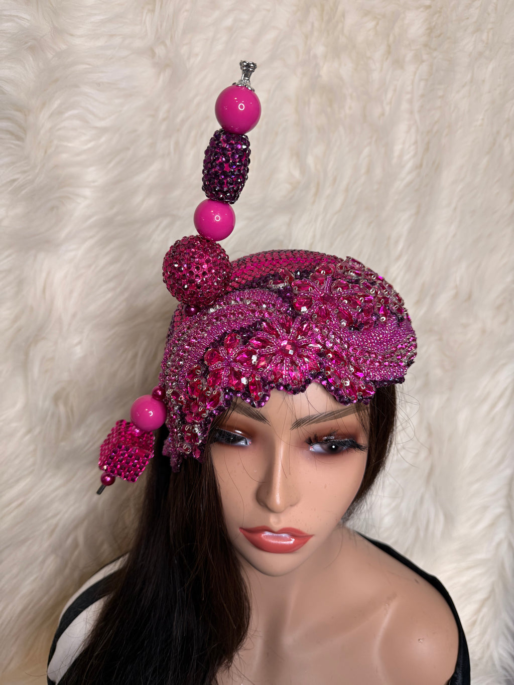Hot Pink Crystal / W Oversized Hat Pin