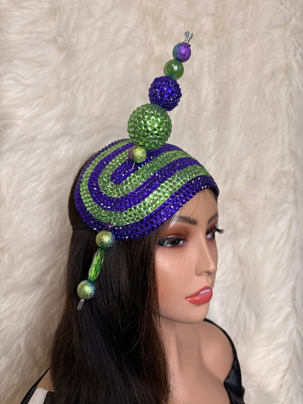 Purple and Green / W Oversized Hat Pin