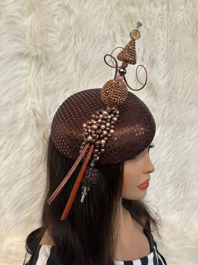 Chocolate Brown W Oversize Hat Pin