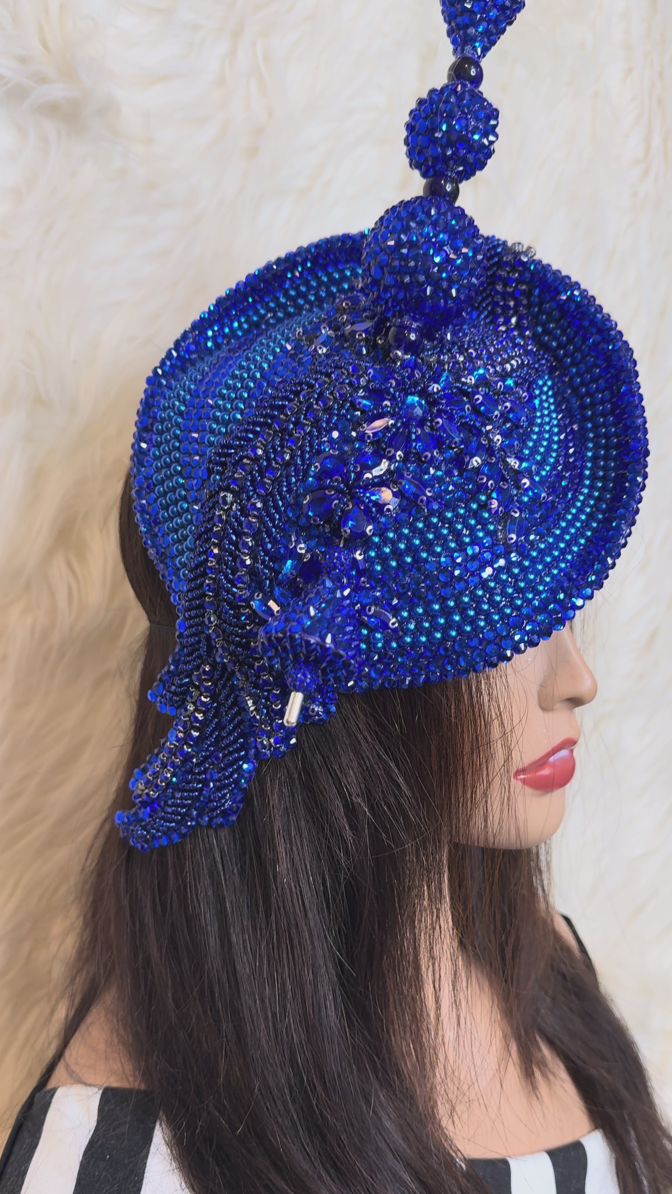Royal Blue Crystal Hat